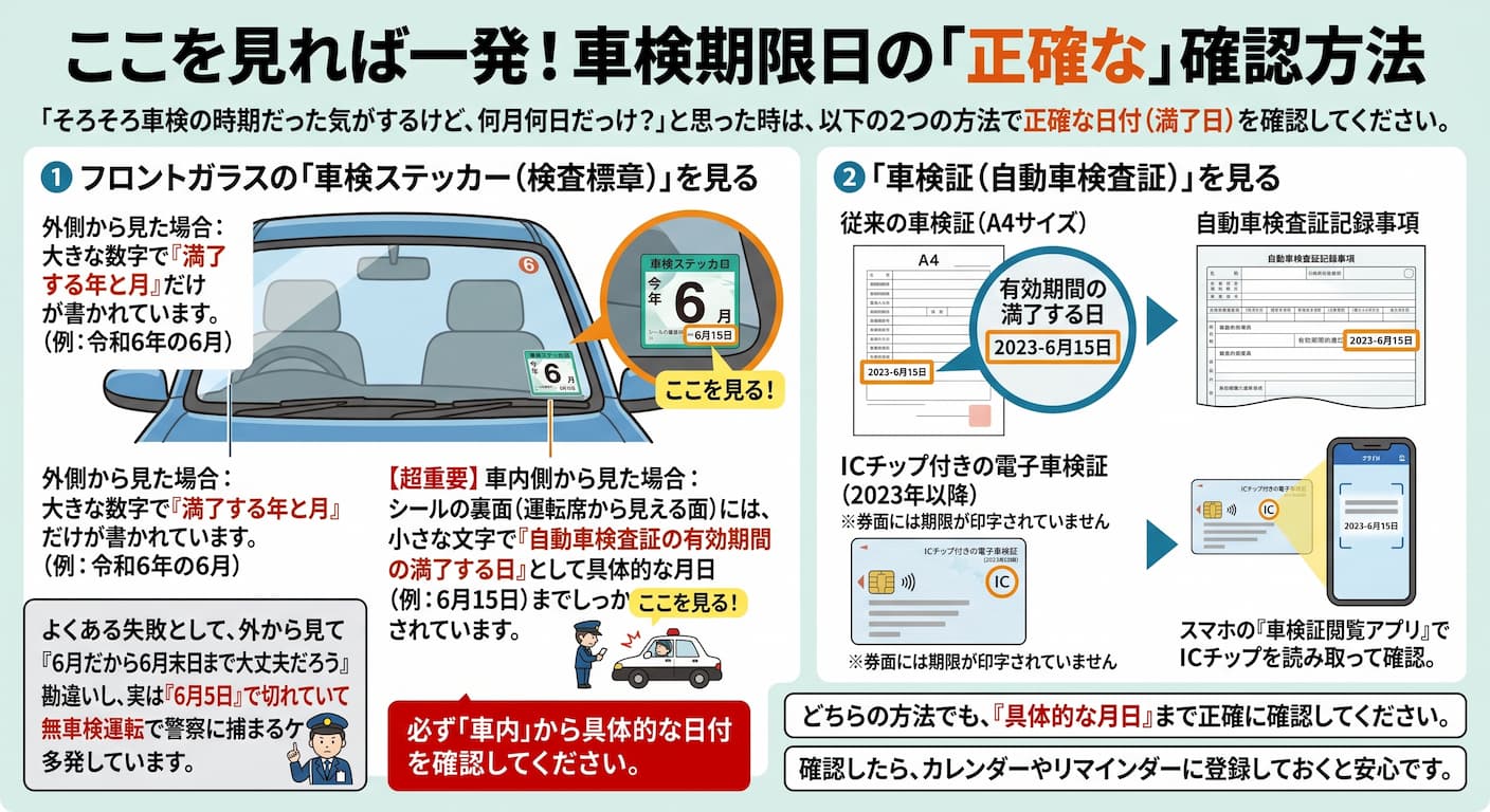 ここを見れば一発!車検期限日の「正確な」確認方法