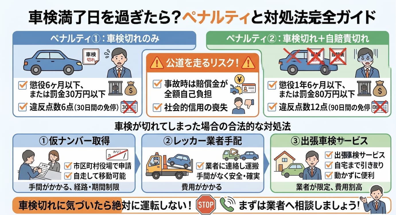 車検満了日を過ぎたらどうなる?ペナルティと対処法