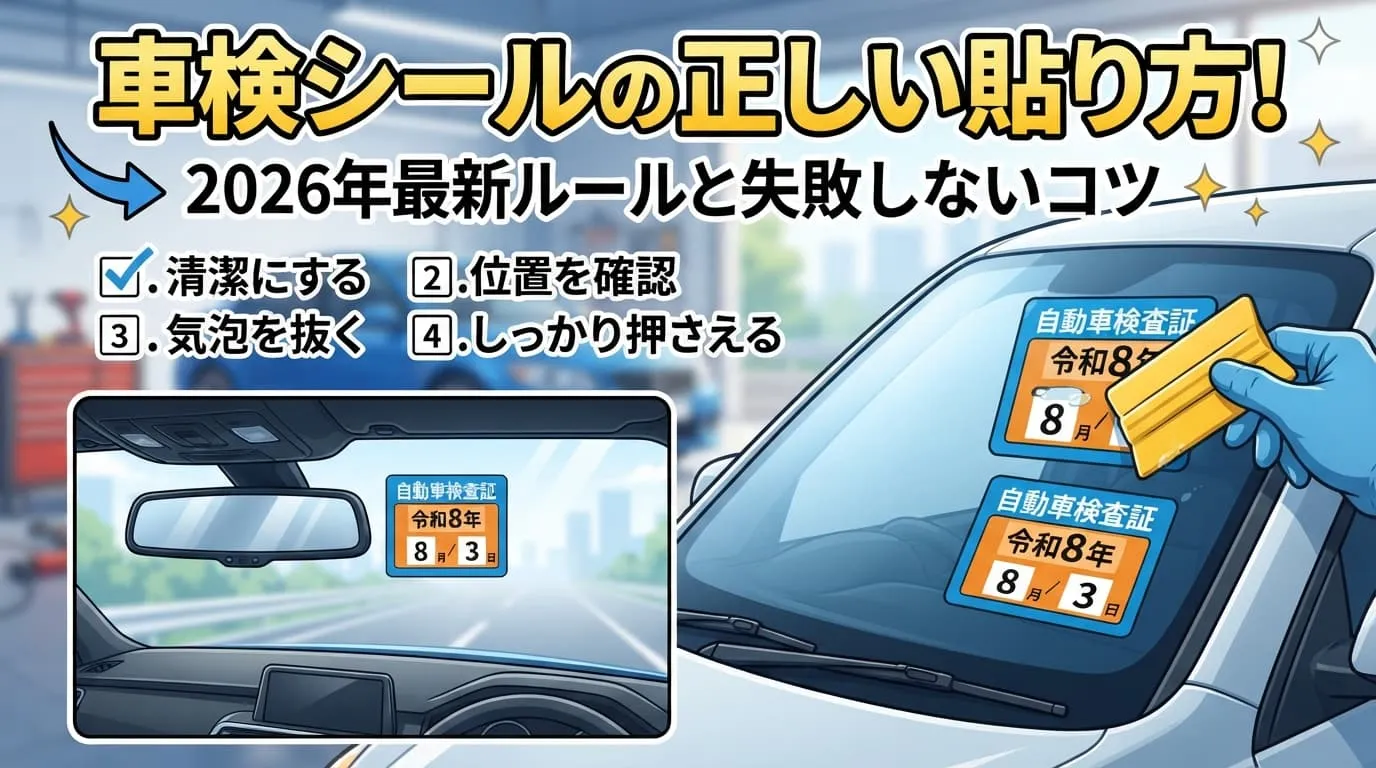 車検シールの正しい貼り方!2026年最新ルールと失敗しないコツ